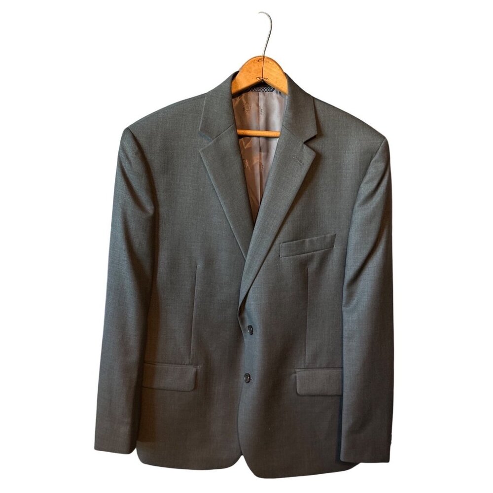 Lauren Ralph Lauren Gray Wool Blazer Two-Button Notch Lapel Lined Size 44S